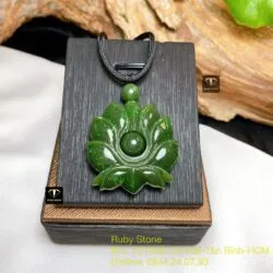 Mặt dây chuyền Liên hoa (hoa sen) Ngọc bích