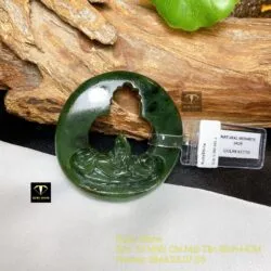 Mặt dây chuyền bàn tay Phật ngọc bích Canada, ĐK 55mm Mặt dây chuyền bàn tay Phật ngọc bích Canada, ĐK 55mm