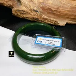 Vòng ngọc bích Canada xanh lý đậm, ni tay trên 55mm - Ảnh 5