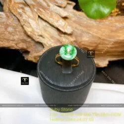 Nhẫn đồng điếu ngọc Cẩm thạch xanh lý táo, vàng 18k - Ảnh 6