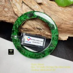 Vòng tay ngọc Cẩm thạch sơn thuỷ xanh lý, bản vuông - Ảnh 2