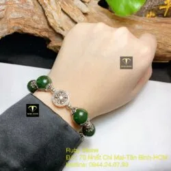 Vòng ngọc bích mix bạc 925 thiết kế