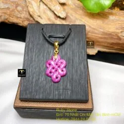 Mặt dây chuyền đồng tâm kết Ruby Nam Phi, móc vàng 18k - Ảnh 5