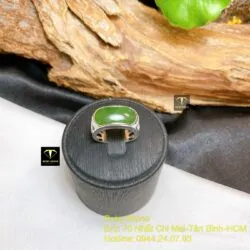 Nhẫn yên ngựa Ngọc bích Canada, bạc 925 - Ảnh 4