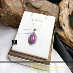 Mặt dây chuyền Ruby Nam Phi bọc bạc - Ảnh 2