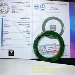 Vòng tay ngọc Cẩm thạch sơn thuỷ xanh lý, bản vuông - Ảnh 5