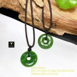 Đồng điếu ngọc bích khắc chú “Ommani Padme Hum”, KT 27mm - Ảnh 5