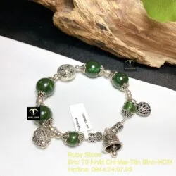 Vòng ngọc bích mix bạc 925 thiết kế - Ảnh 6