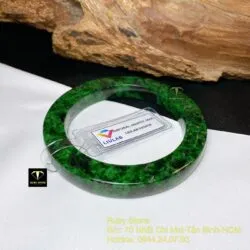Vòng tay ngọc Cẩm thạch sơn thuỷ xanh lý, bản vuông - Ảnh 3