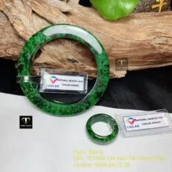 Vòng tay ngọc Cẩm thạch sơn thuỷ xanh lý, bản vuông - Ảnh 6