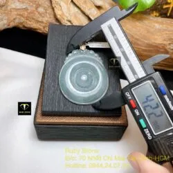 Mặt dây chuyền ngọc Cẩm thạch xanh xám - Hình ảnh 5