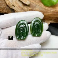 Mặt dây Đức Mẹ Maria ngọc bích Canada, KT 29mm - Ảnh 4