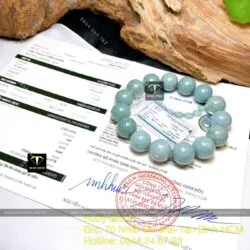 Vòng chuỗi ngọc Cẩm thạch lam ngọc 14 ly - Hình ảnh 6