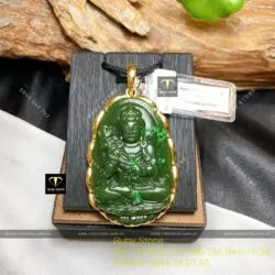 Đại Thế Chí Bồ Tát ngọc bích - Phật bản mệnh tuổi Ngọ, KT 50mm, vàng 18k - Ảnh 2