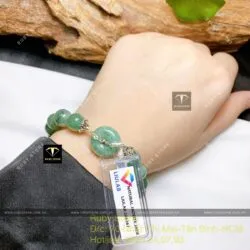 Vòng tay Lam Ngọc mix đồng điếu, bạc 925 - Hình ảnh 6