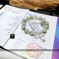 Vòng ngọc Cẩm thạch mix charm bạc 925
