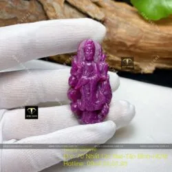 Phật Quan Âm Bồ Tát Ruby Nam Phi, kích thước 45,5mm - Ảnh 4