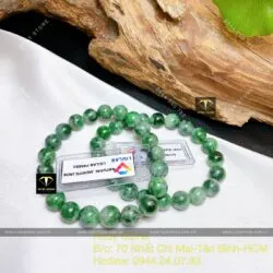 Vòng chuỗi ngọc Cẩm thạch sơn thuỷ xanh lý 8,2 ly - Hình ảnh 3