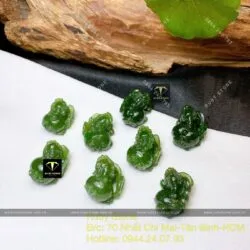 Tỳ hưu ngọc bích Canada chạm tay tinh xảo, kích thước 20mm - Ảnh 5