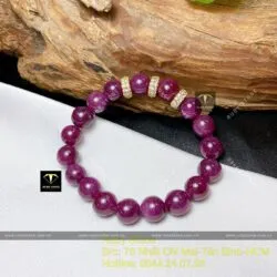 Chuỗi Ruby Nam Phi 9 ly mix charm vàng 18k - Ảnh 4