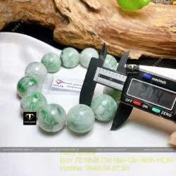 Vòng chuỗi Ngọc Cẩm thạch sơn thuỷ đậu lý 20 ly - Hình ảnh 5