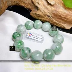 Vòng chuỗi Ngọc Cẩm thạch sơn thuỷ đậu lý 20 ly - Hình ảnh 6