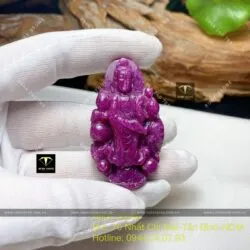 Phật Bà Quan Âm Bồ Tát Ruby Nam Phi, kích thước 52mm - Hình ảnh 3