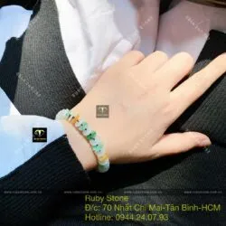 Vòng tết tay đồng điếu ngọc Cẩm thạch tứ quý - Ảnh 4
