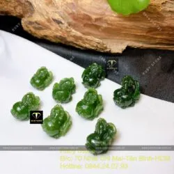 Tỳ hưu ngọc bích Canada chạm tay tinh xảo, kích thước 20mm - Ảnh 3