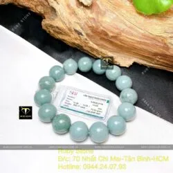 Vòng chuỗi ngọc Cẩm thạch lam ngọc 14 ly - Hình ảnh 5