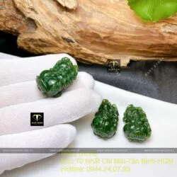 Tỳ hưu ngọc bích Canada xanh đậm, kích thước 27mm - Ảnh 6