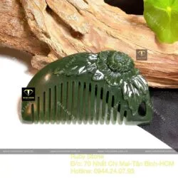 Lược ngọc bích Canada chạm hoa mẫu đơn tinh xảo - Ảnh 5
