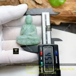Phật Adida ngọc Cẩm thạch lam nhạt, kích thước 45mm - Ảnh 6