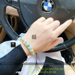 Vòng tết tay đồng điếu ngọc Cẩm thạch tứ quý - Ảnh 6