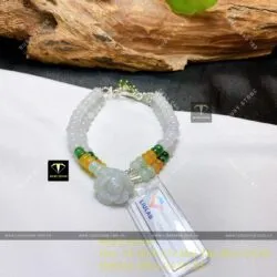 Vòng ngọc Cẩm thạch mix charm bạc thiết kế - Ảnh 2