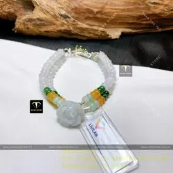 Vòng ngọc Cẩm thạch mix charm bạc thiết kế - Ảnh 5