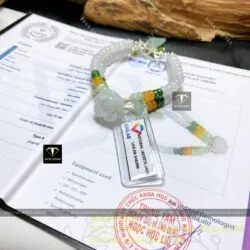 Vòng ngọc Cẩm thạch mix charm bạc thiết kế