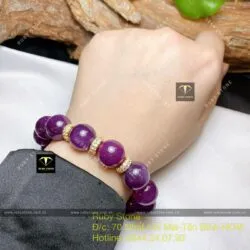 Vòng chuỗi Ruby Guinea sao thiên nhiên 13,8 ly mix charm vàng 18k - Hình ảnh 9