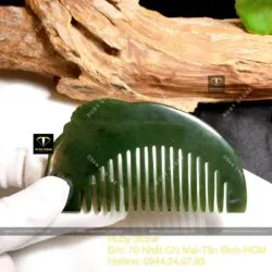 Lược ngọc bích Canada chạm hoa mẫu đơn tinh xảo - Ảnh 6
