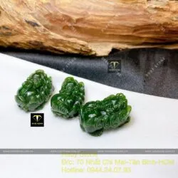 Tỳ hưu ngọc bích Canada xanh đậm, kích thước 27mm - Ảnh 2