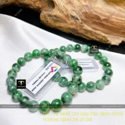 Vòng chuỗi ngọc Cẩm thạch sơn thuỷ xanh lý 8,2 ly - Hình ảnh 2