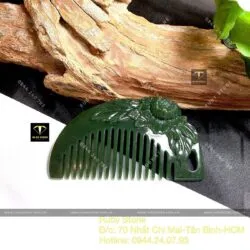 Lược ngọc bích Canada chạm hoa mẫu đơn tinh xảo - Ảnh 3
