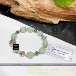 Vòng ngọc Cẩm thạch mix charm bạc 925 - Hình ảnh 3