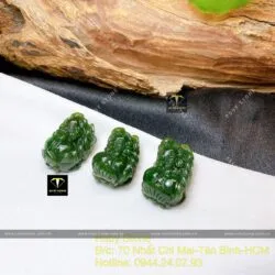 Tỳ hưu ngọc bích Canada xanh đậm, kích thước 27mm - Ảnh 3