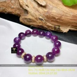 Vòng chuỗi Ruby Guinea sao thiên nhiên 13,8 ly mix charm vàng 18k - Hình ảnh 3