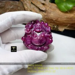 Phật Di Lặc Ruby Nam Phi, kích thước 42mm - Ảnh 3