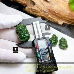 Tỳ hưu ngọc bích Canada xanh đậm, kích thước 27mm - Ảnh 5
