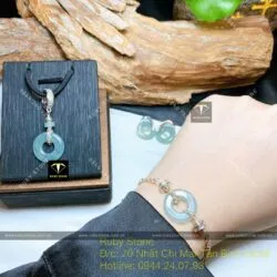 Bộ sản phẩm điếu Lam ngọc thiết kế, bạc 925