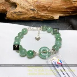 Vòng tay Lam Ngọc mix đồng điếu, bạc 925 - Hình ảnh 2