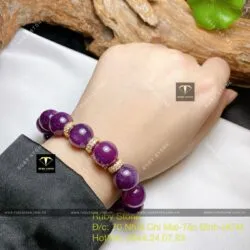Vòng chuỗi Ruby Guinea sao thiên nhiên 13,8 ly mix charm vàng 18k - Hình ảnh 8